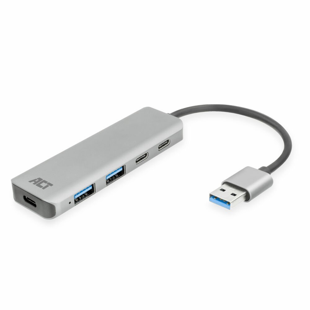 ACT AC6125 | USB 3.2 Gen 1 (3.1 Gen 1) Typ-A-Hub | 5000 Mbit/s | Grau