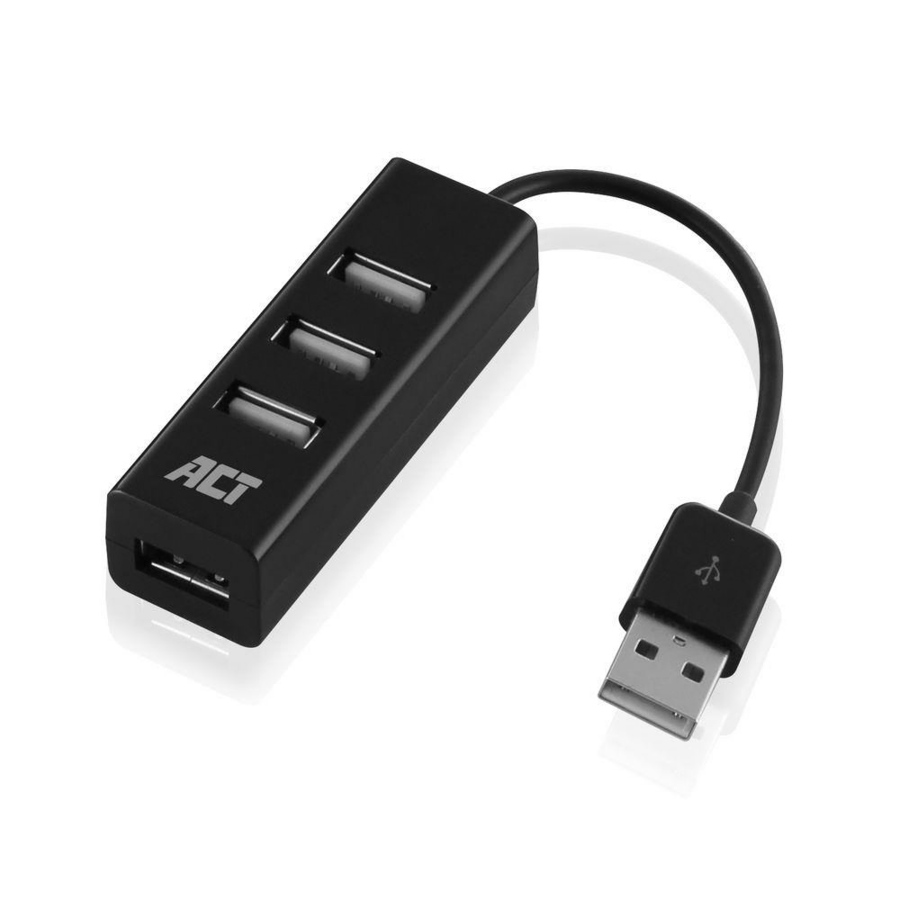 ACT AC6205 | USB 2.0 Schnittstellen-Hub | 480 Mbit/s | Schwarz
