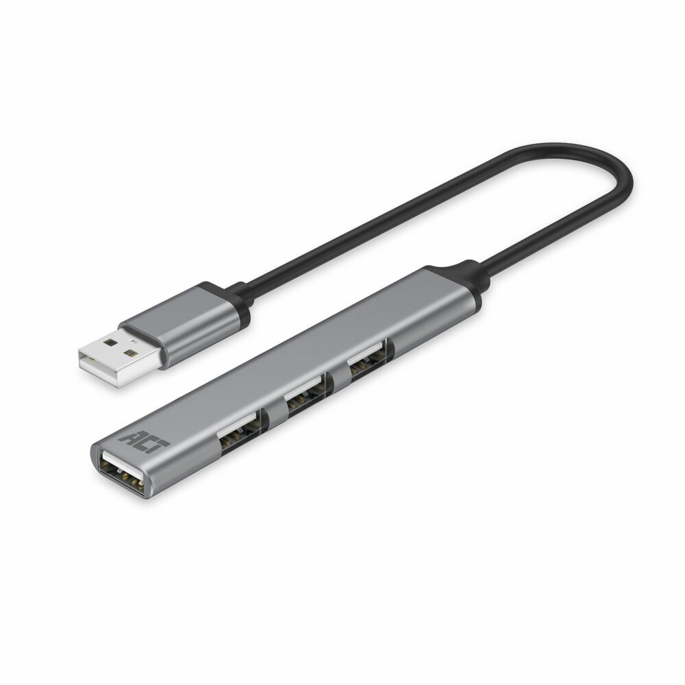 ACT AC6225 | USB 2.0 Schnittstellen-Hub | 480 Mbit/s | Grau