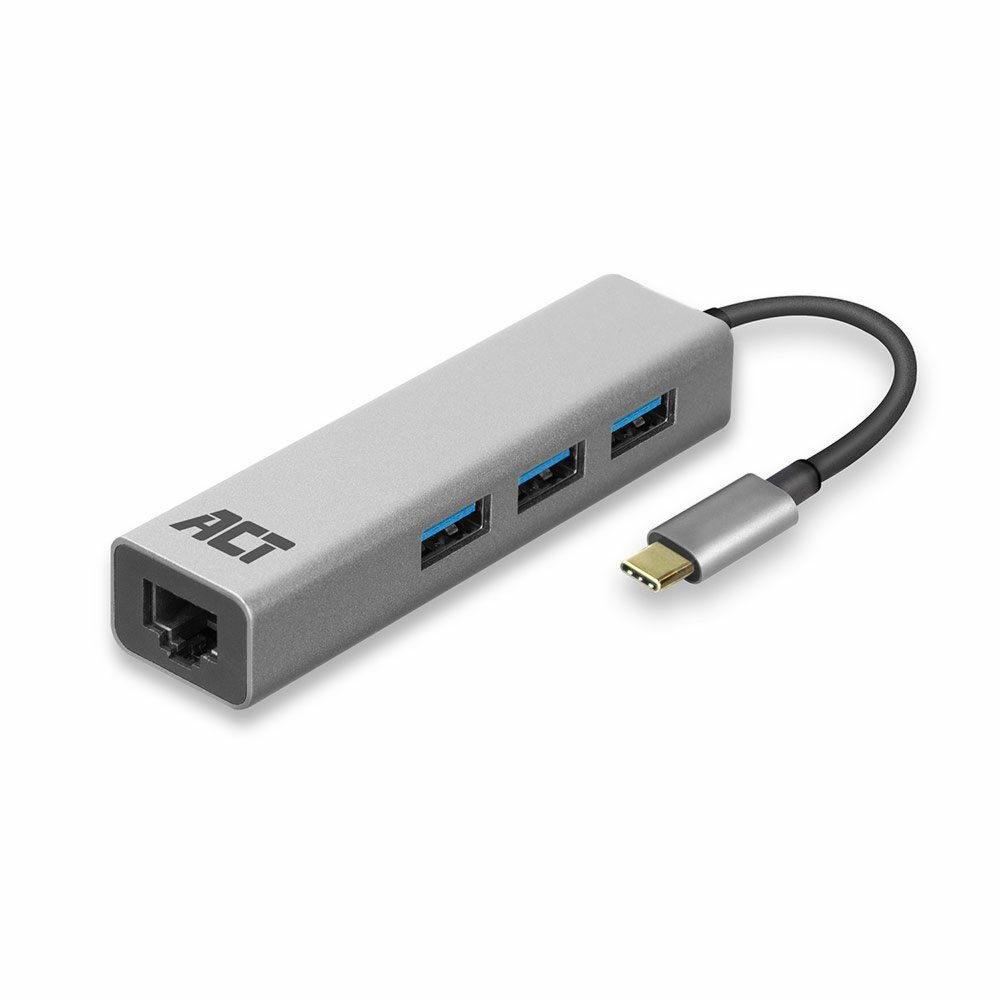 ACT AC7055 | 3-Port USB-C 3.2 (USB 3.0) Hub | Gigabit-Ethernet-Anschluss