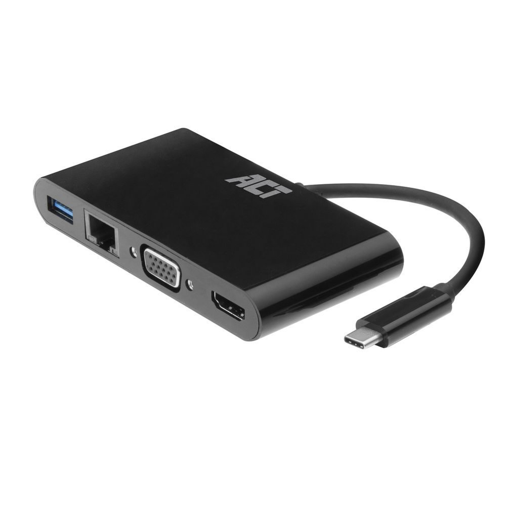 ACT AC7330 | Dockingstation | USB-C | HDMI + VGA + USB | Schwarz