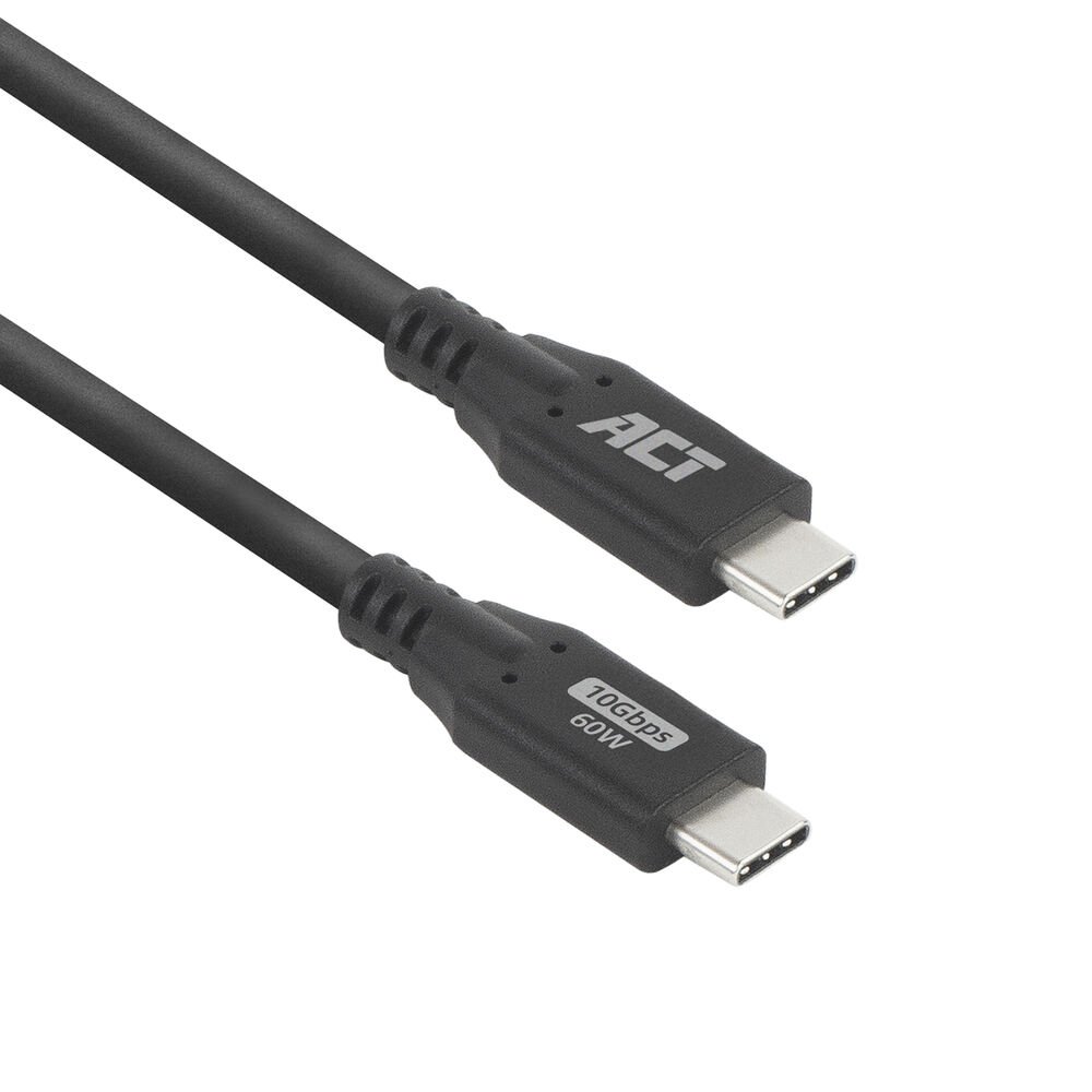 ACT | USB 3.0-Kabel | 10 Gbit/s | 60 W | USB-C auf USB-C | 0,5 m | Schwarz