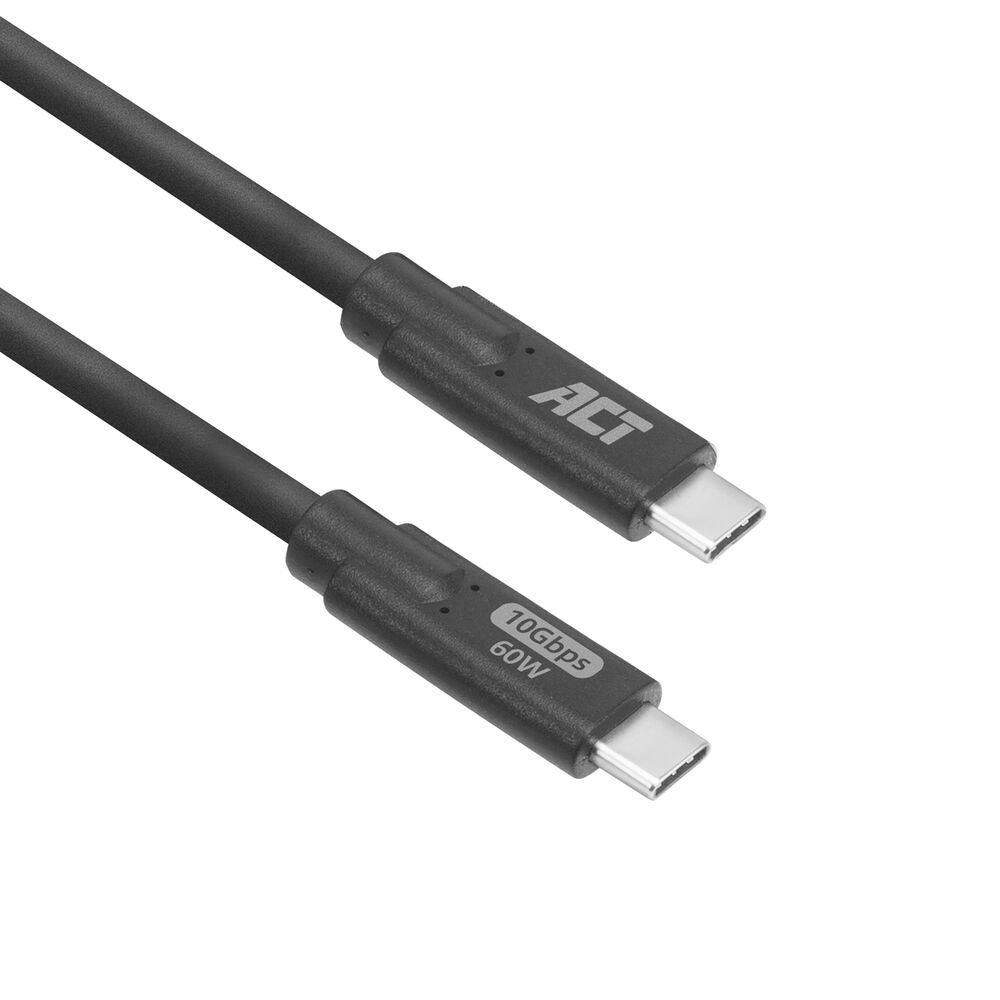 ACT AC7443 | USB 3.2-Kabel | 10 Gbit/s | 60 W | USB-C auf USB-C | 3 m | Schwarz