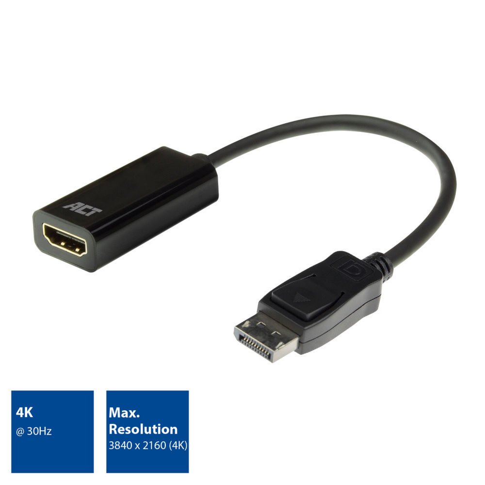 ACT AC7555 DisplayPort-zu-HDMI-Adapter | Buchse | 4K | Reißverschlusstasche