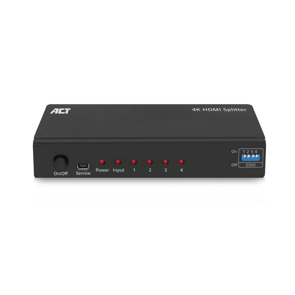 ACT AC7831 | HDMI-Splitter | 1 Eingang, 4 Ausgänge | 4K @ 60Hz | Schwarz