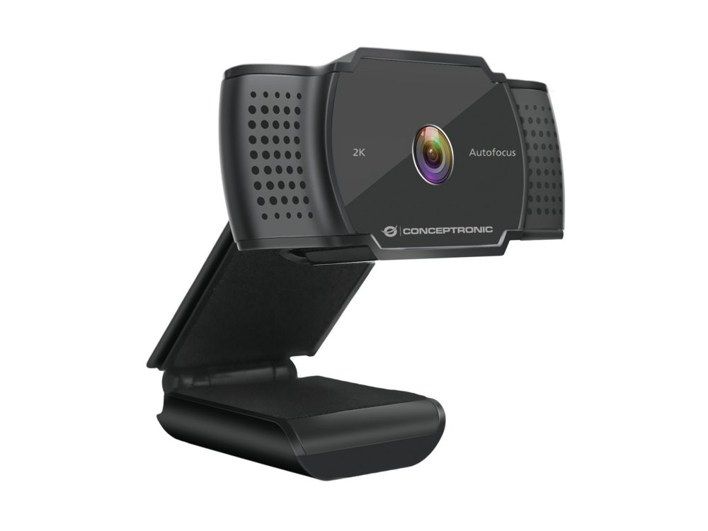 Conceptronic AMDIS02B | 2K Super HD Webcam | 5 MP | 2592 x 1944 @ 30 FPS | Autofokus | USB 2.0 | Integriertes Mikrofon