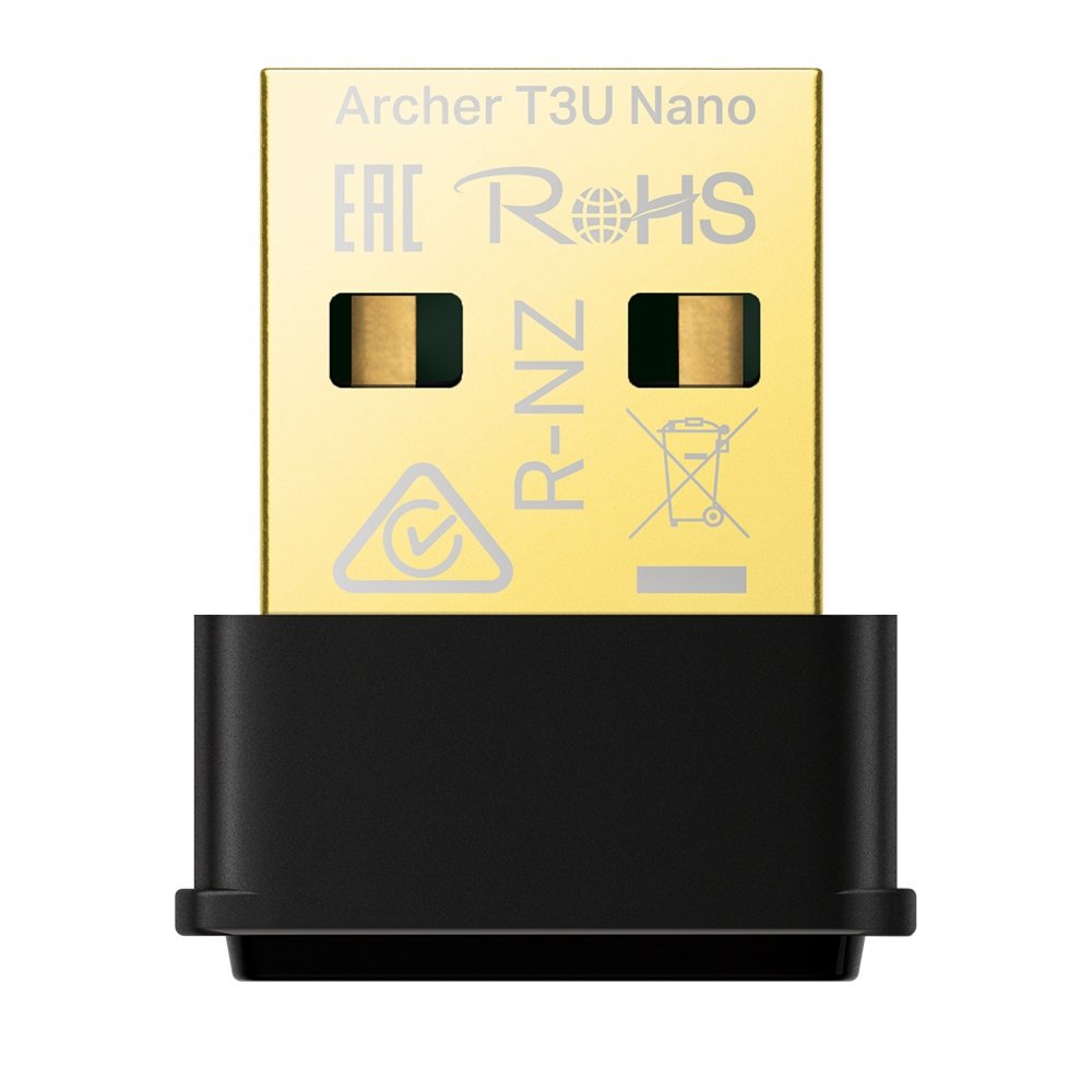 TP-Link Archer T3U Nano | Wi-Fi 5 USB-Adapter | Dual-Band (2,4 GHz / 5 GHz) | 1300 Mbit/s | USB 2.0 | Schwarz