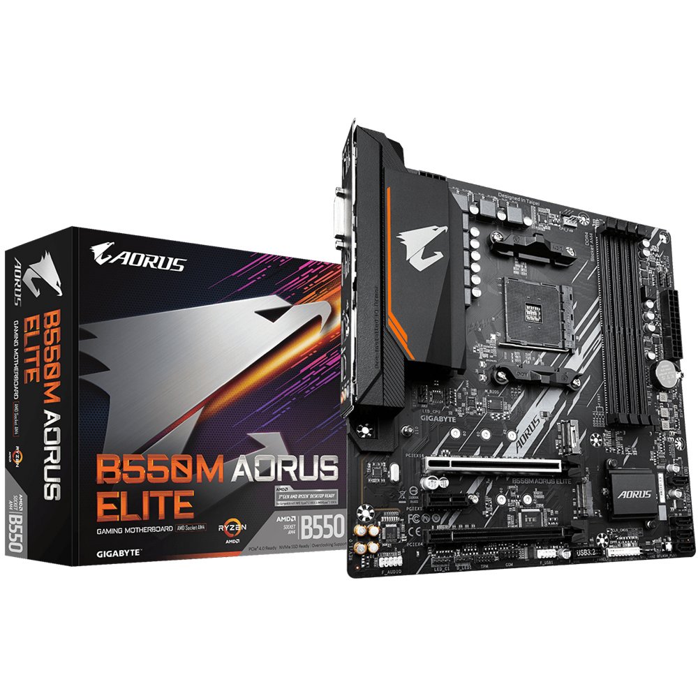 Gigabyte B550M AORUS ELITE | Sockel AM4 | AMD B550 | 4xDDR4 | Micro-ATX | Mainboard