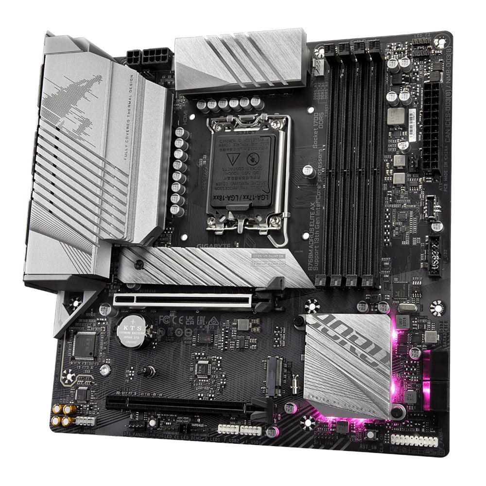 Gigabyte B760M AORUS ELITE AX | Sockel LGA 1700 | Intel B760 | 4xDDR5 | Micro-ATX | Mainboard