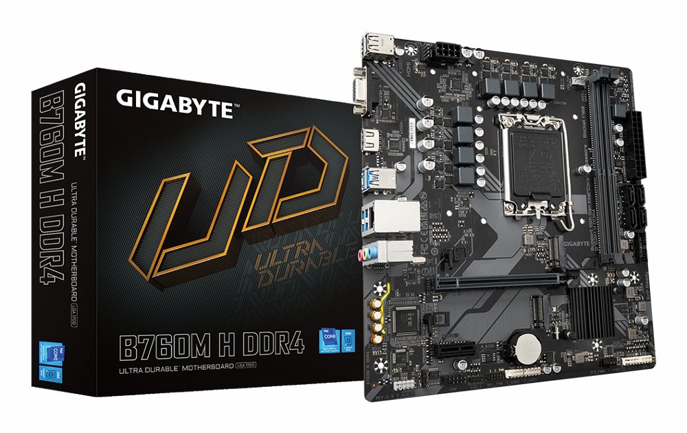 Gigabyte B760M H DDR4 | Sockel LGA 1700 | Intel B760 | 4xDDR4 | Micro ATX | Mainboard