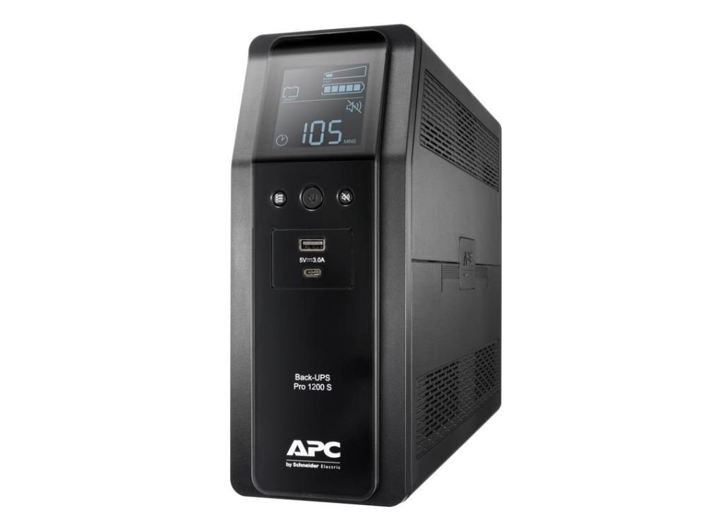 APC Back-UPS Pro BR1200SI | 1200 VA | 8x IEC C13 Steckdosen (6 mit Batterie) | Reine Sinuswelle | AVR Technologie | USB Typ A & C | LCD-Display
