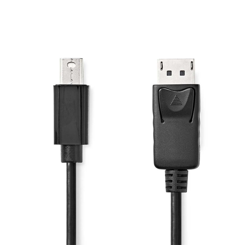 Nedis CCGL37400BK20 | Mini-DisplayPort-auf-DisplayPort-Kabel | 2 m | Mini-DisplayPort-Stecker auf DisplayPort-Stecker | Bis zu 4K bei 60 Hz | Schwarz