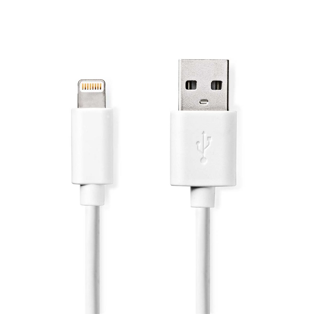 Nedis CCGL39300WT10 | Lightning-auf-USB-A-Kabel | 1 m | Lightning-Stecker auf USB-A-Stecker | Laden und Synchronisieren | Weiß