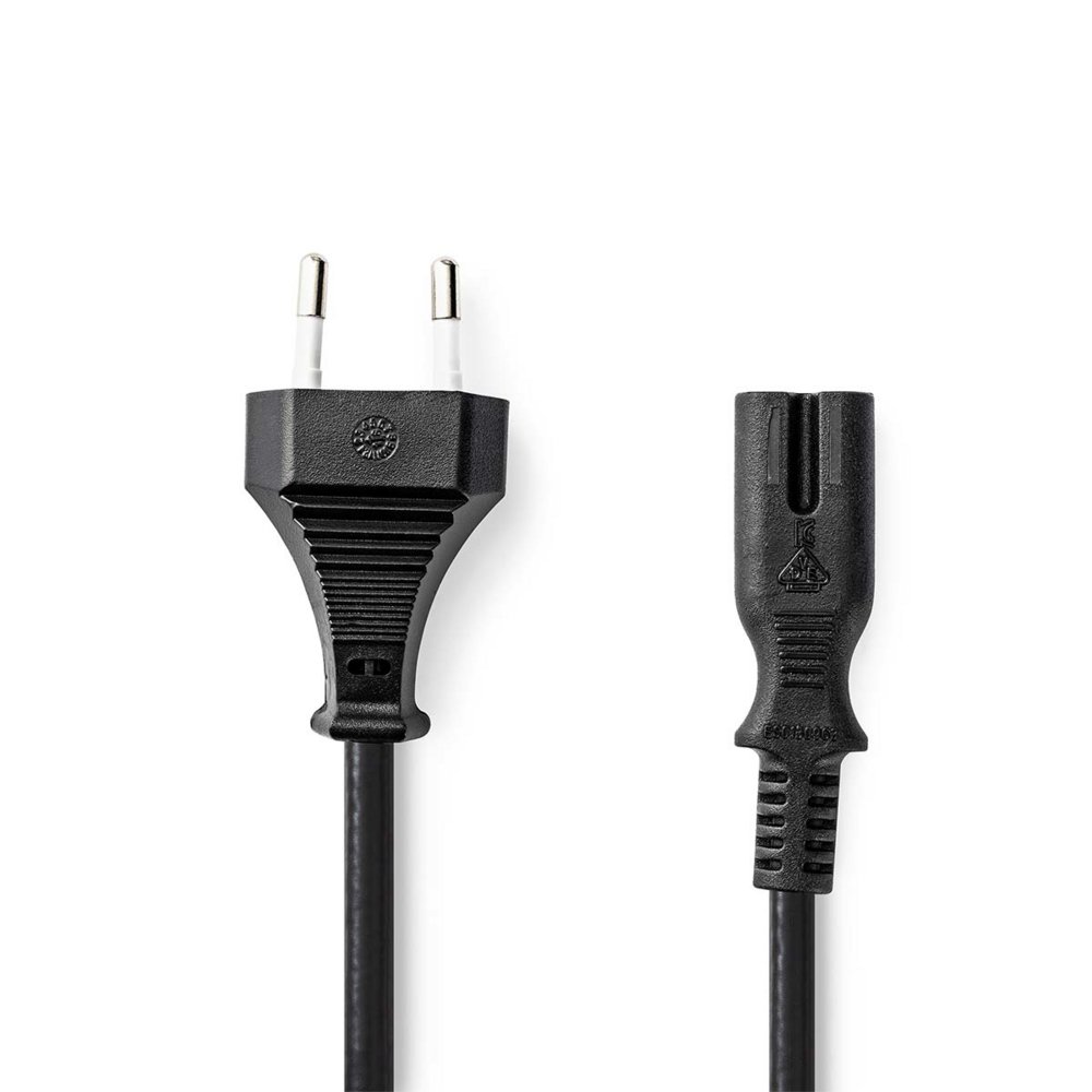 Nedis CEGL11040BK30 | Netzkabel | 3 m | Eurostecker auf IEC-C7 | Schwarz