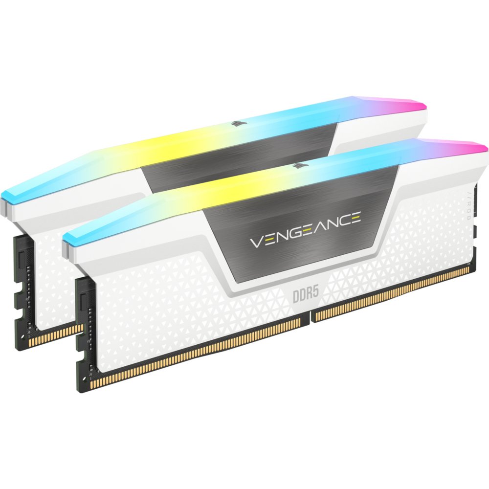Corsair Vengeance RGB Weiß | 32GB 2x16GB DDR5 | 6000MHz | DIMM | CL40 | Speicher­modul | RAM