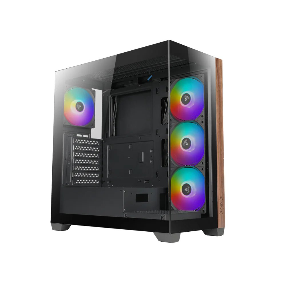 Azza Neptun 491 Gehäuse | Midi-Tower | RGB | Schwarz und Holz
