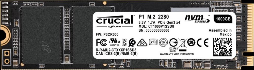 Crucial P1 | 1TB NVMe SSD | M.2 PCIe 3.0