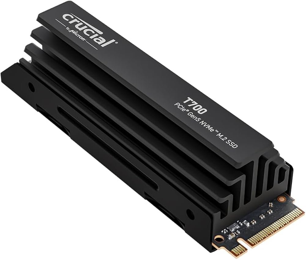 Crucial T700 | 1TB NVMe SSD | M.2 Gen5 | 11.700 MB/s Lesen | 9.500 MB/s Schreiben | Kühlkörper