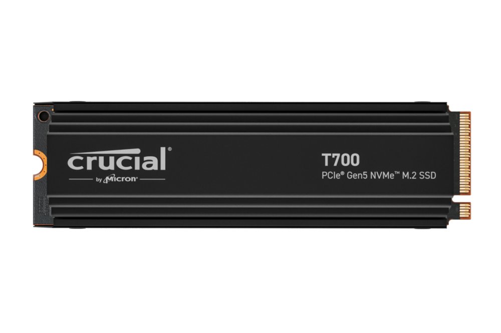 Crucial T700 | 2TB NVMe SSD | M.2 | Gen5 | 12.400MB/s Lesen | 11.800MB/s Schreiben | Heatsink