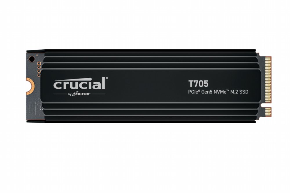 Crucial T705 | 4TB NVMe SSD | M.2 Gen5 | 14.100 MB/s Lesen | 12.600 MB/s Schreiben | Kühlkörper