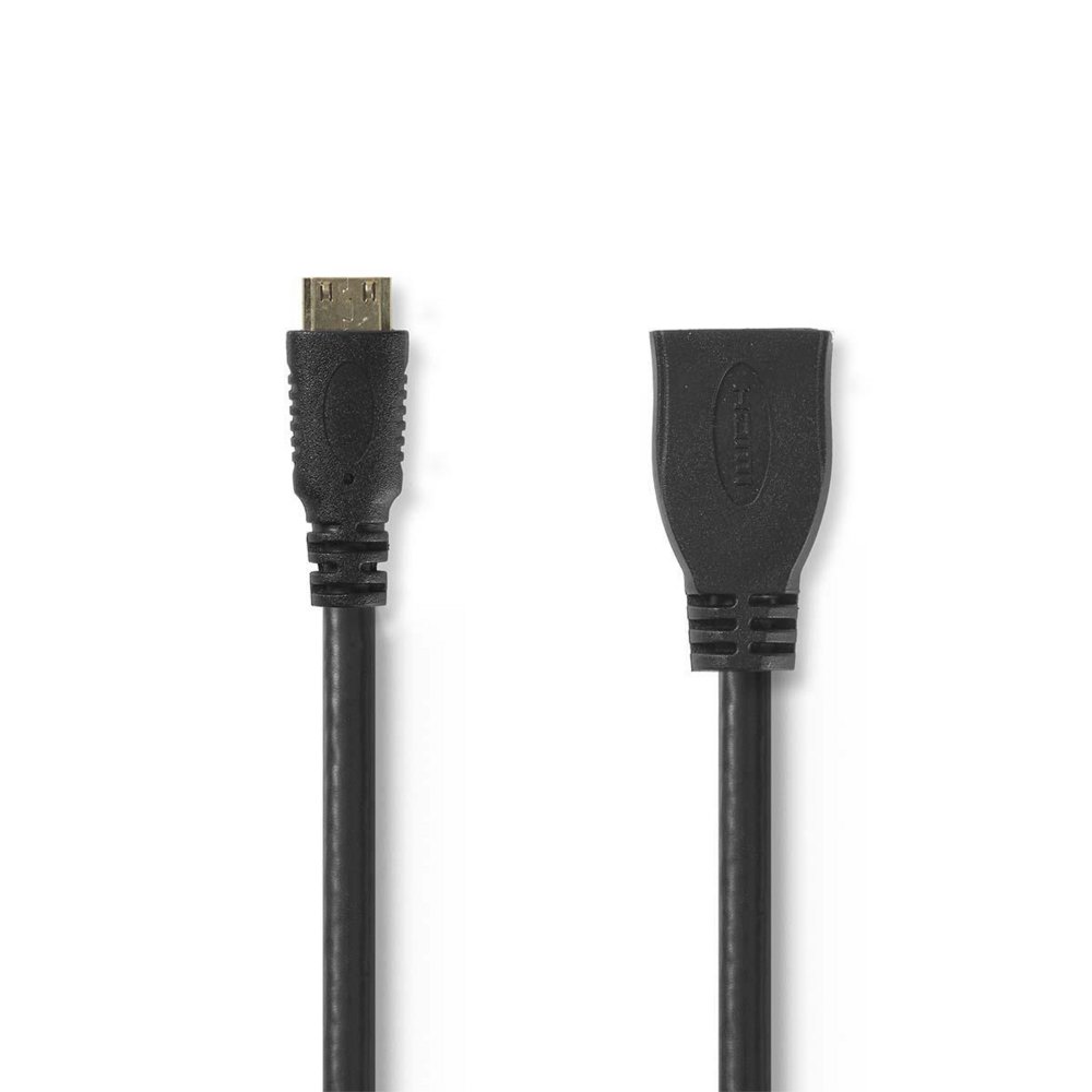 Nedis CVGP34590BK02 | 0,2 m HDMI-Kabel | HDMI Typ C (Mini) auf HDMI Typ A | Schwarz