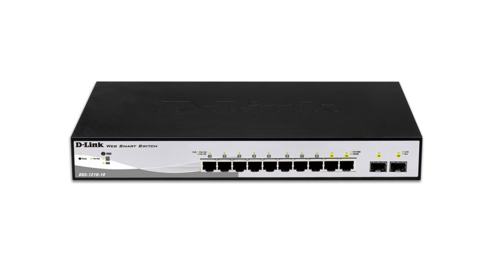 D-Link DGS-1210-10 | 10-Port Gigabit Smart Switch | 8 RJ45 + 2 SFP | VLAN/QoS | Web/CLI-Verwaltung