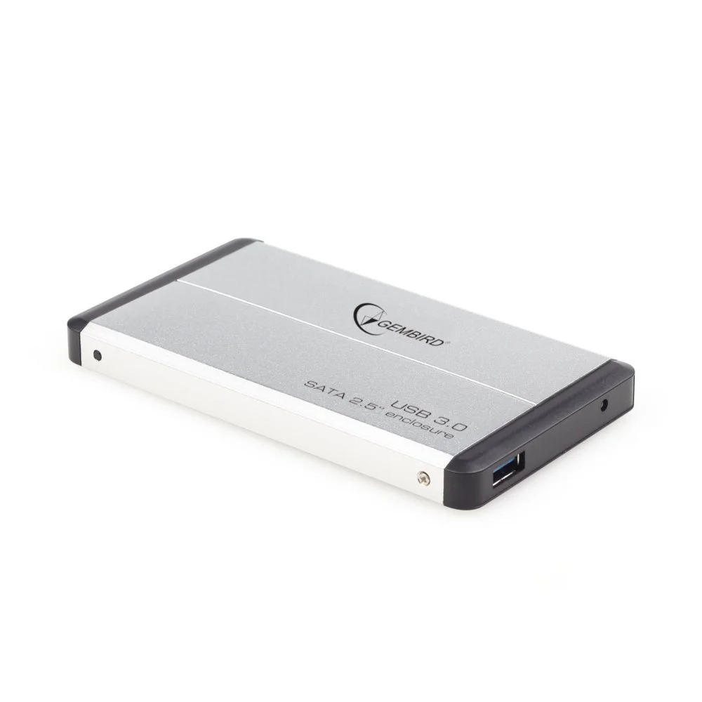 Gembird EE2-U3S-2-S | 2,5" SATA HDD/SSD-Gehäuse | USB 3.0 (5 Gbit/s) | Silber