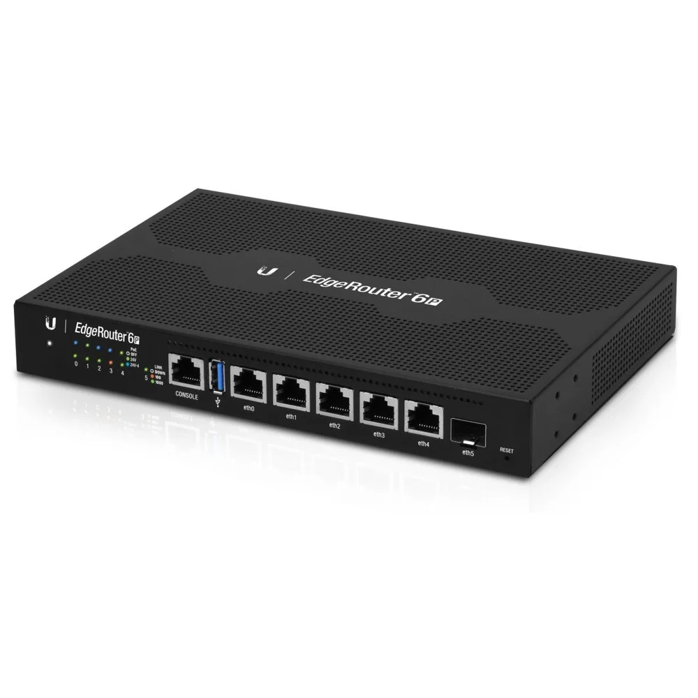 Ubiquiti EdgeRouter 6P | Kabelgebundener Gigabit-WAN-Router & 5-Port 24 V Passives PoE | 1× SFP | Lüfterlos