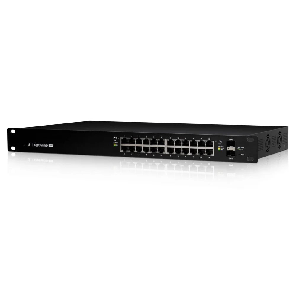 Ubiquiti EdgeSwitch ES-24-250W | 24-Port Managed L2/L3 Gigabit Switch | 250W PoE | 1HE | Schwarz