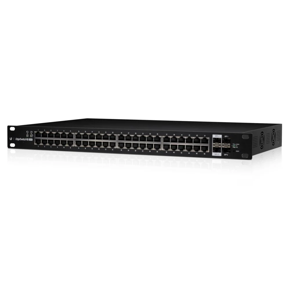 Ubiquiti Networks ES-48-500W | Verwalteter L2/L3-Gigabit-Switch | 48 PoE-Ports (500 W) | 1U-Rackmontage | Schwarz