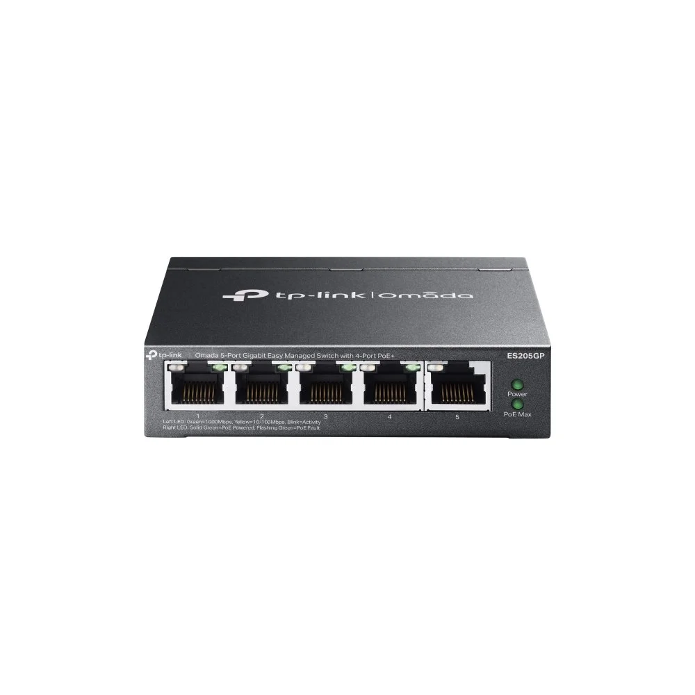 TP Link Omada ES205GP | 5x Gigabit Ethernet | 4x PoE | Schwarz