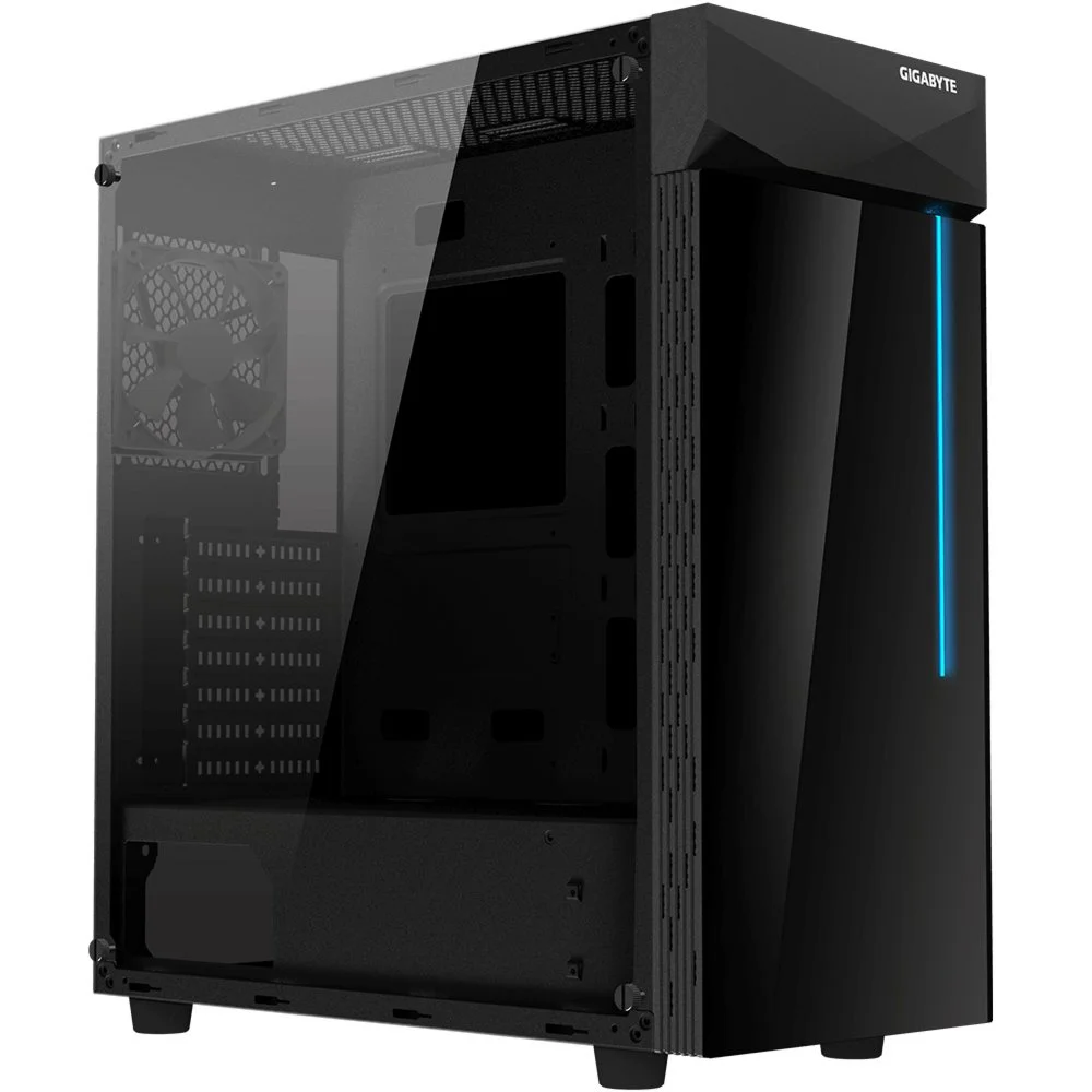 Gigabyte C200 | Midi Tower Gehäuse | Schwarz | ATX | RGB-beleuchtetes Frontpanel