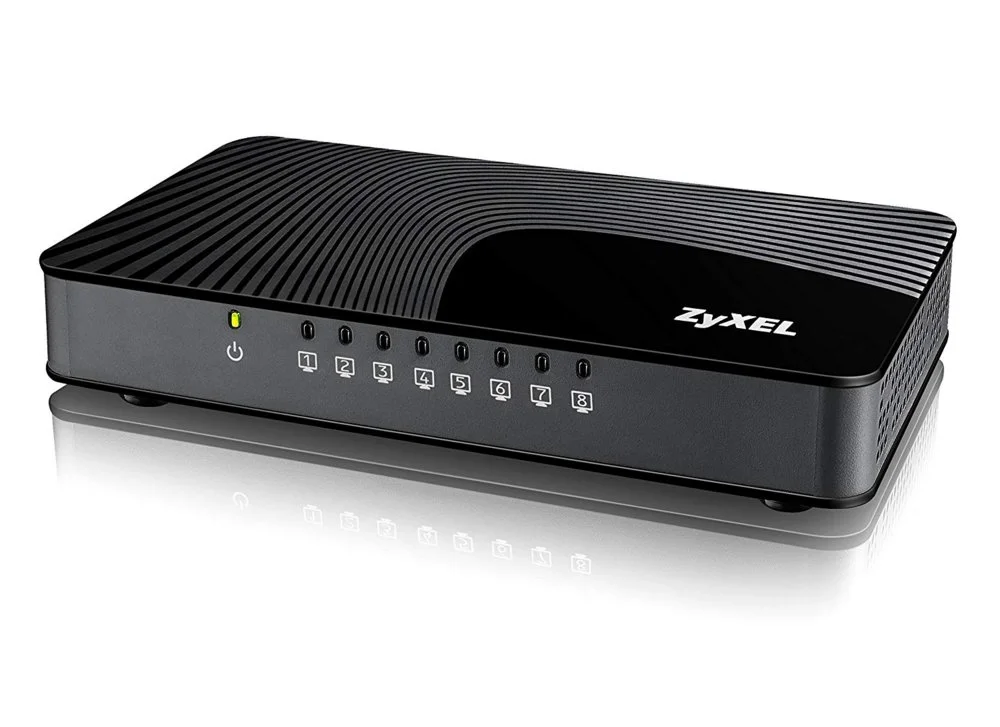 Zyxel GS-108S v2 | Unmanaged Switch | 8 Ports | Gigabit Ethernet (10/100/1000 Mbit/s) | Schwarz