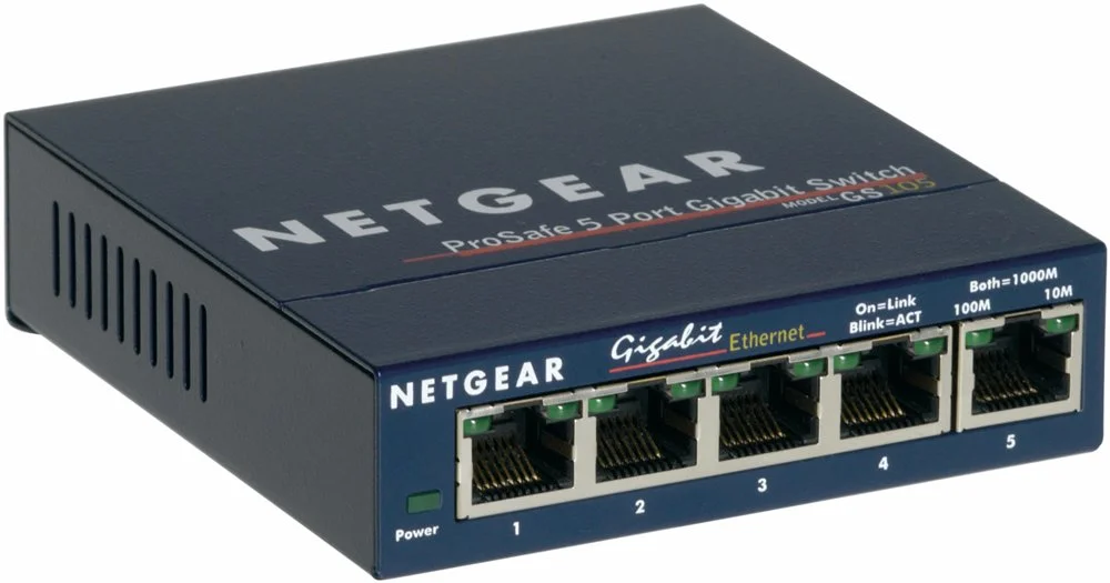 Netgear ProSAFE GS105 | UnmanagedSwitch | 5 Ports | Gigabit-Ethernet (10/100/1000 Mbit/s) | Desktop