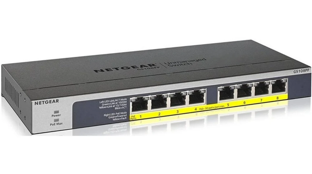 NETGEAR GS108PP | Nicht verwaltet | Gigabit-Ethernet (10/100/1000 Mbit/s) | Power over Ethernet (PoE)