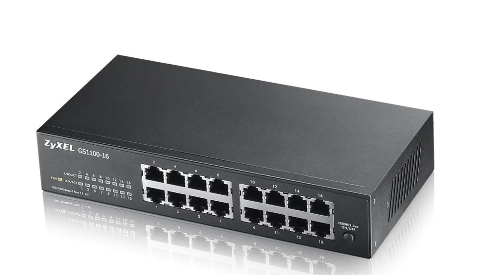 Zyxel GS1100-16 | Unmanaged Switch | 16 Ports Gigabit Ethernet | Schwarz