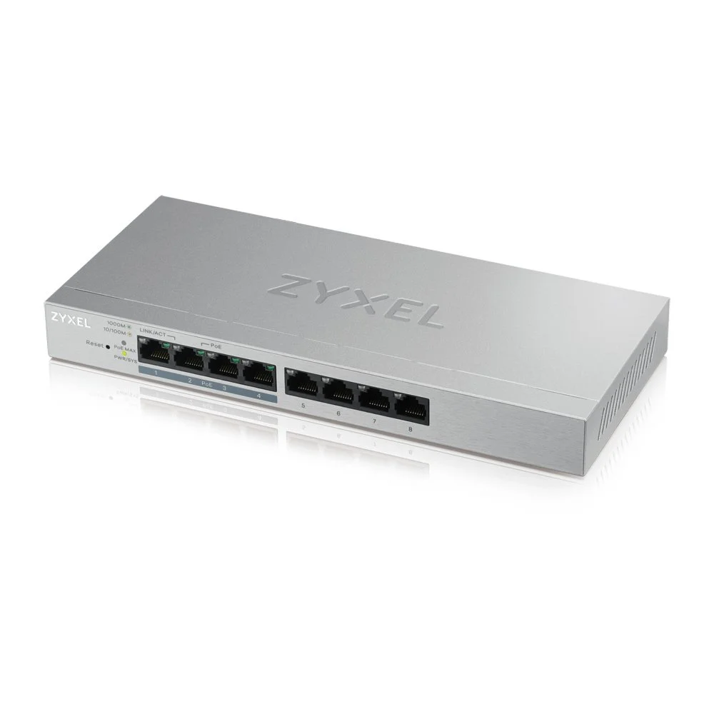 Zyxel GS1200-8HP v2 | Managed Switch | 8 Ports | Gigabit Ethernet | PoE | Grau