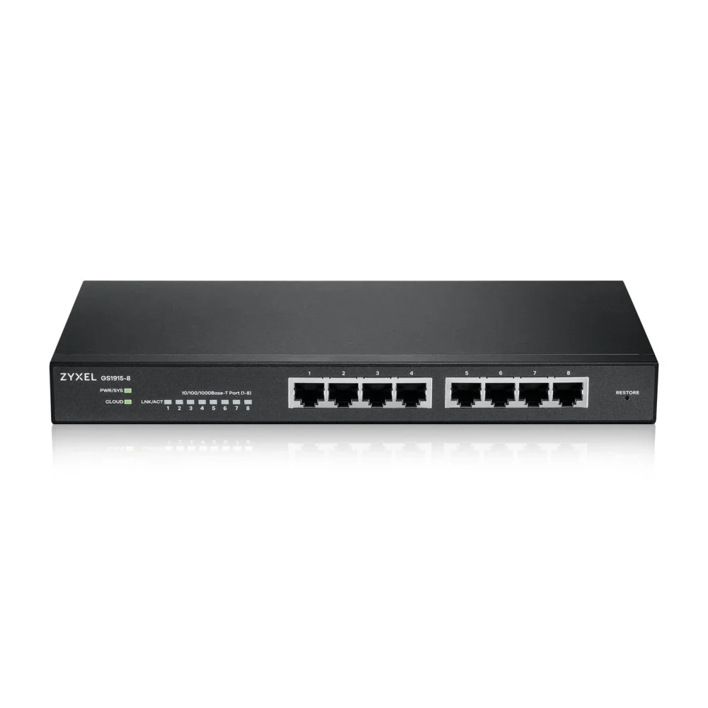 Zyxel GS1915-8 | Managed L2 Switch | 8 Ports | Gigabit Ethernet