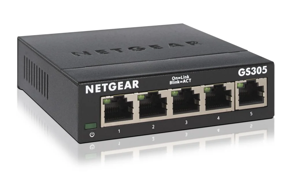 NETGEAR GS305 | Netzwerk-Switch | Nicht verwaltet | L2 | 5-Port Gigabit Ethernet (10/100/1000) | Schwarz