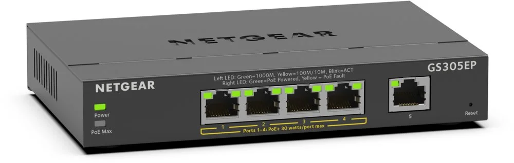 Netgear GS305EP | Managed L2 Switch | 5 Ports | Gigabit Ethernet (10/100/1000 Mbit/s) | PoE