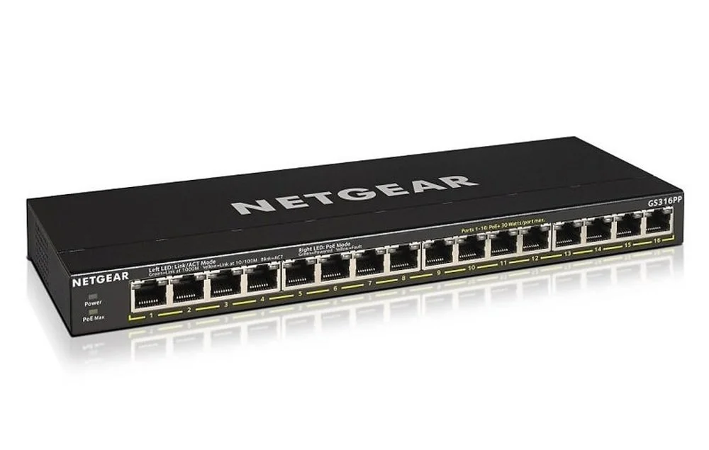 NETGEAR GS316PP | Nicht verwaltet | Gigabit-Ethernet (10/100/1000 Mbit/s) | Power over Ethernet (PoE)