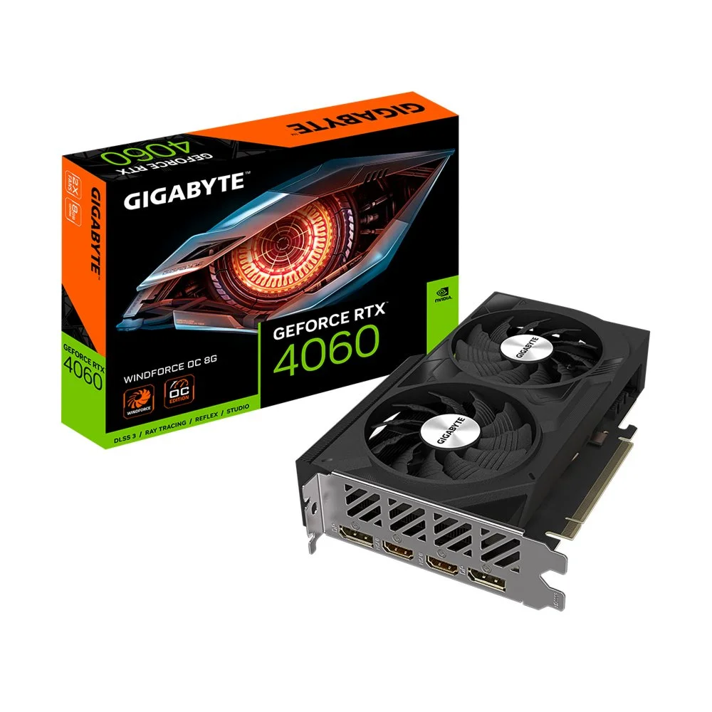 Gigabyte GeForce RTX 4060 Windforce OC | 8GB GDDR6 VRAM | Grafikkarte | Nvidia GPU