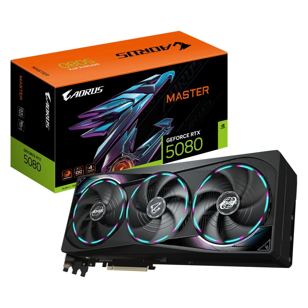 GIGABYTE AORUS GeForce RTX 5080 MASTER | 16GB GDDR7 | DLSS 4 | Grafikkarte | Nvidia GPU