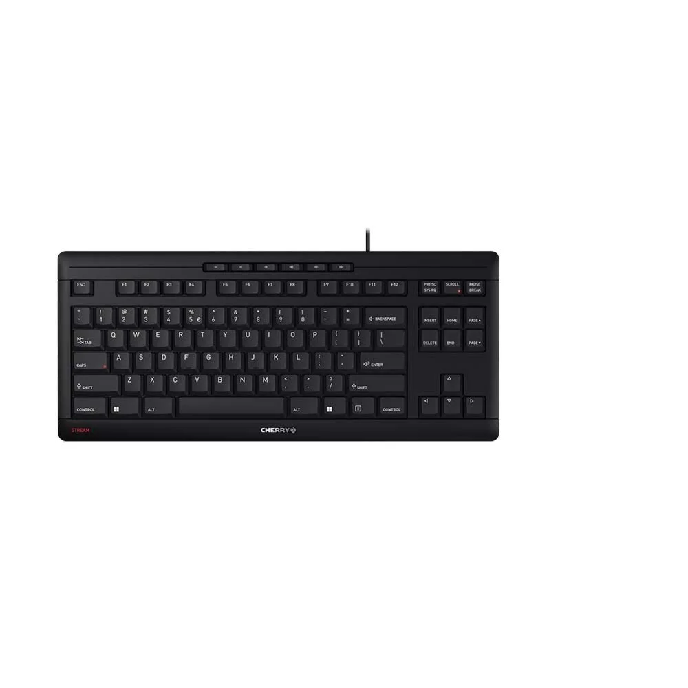 CHERRY Stream TKL Tastatur | USB | QWERTY (US-Englisch) | Schwarz