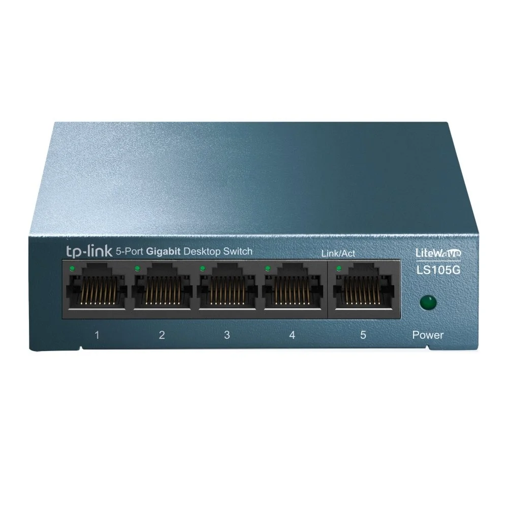TP-Link LS105G | Unmanaged Switch | 5 Ports | Gigabit Ethernet (10/100/1000 Mbit/s) | Blau