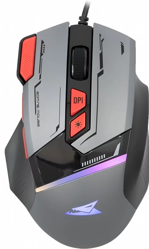 Baracuda MANTA RGB | Kabelgebundene Gaming-Maus | Rechtshändig | USB-A | 12800 DPI | Grau