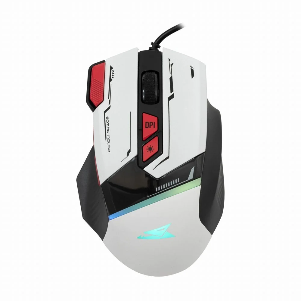 Baracuda MANTA RGB | Kabelgebundene Gaming-Maus | Rechtshändig | USB-A | 12800 DPI | Weiß