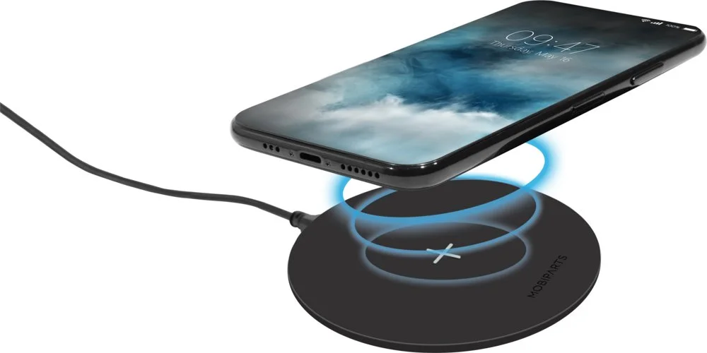 Mobiparts Wireless Quick Charger | Kabelloses Ladegerät 15W Flat Qi | Schwarz