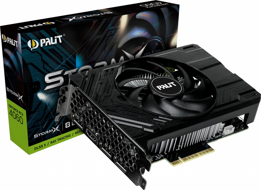 Palit GeForce RTX StormX RTX 4060 | 8 GB GDDR6 VRAM | Grafikkarte | GPU | Nvidia