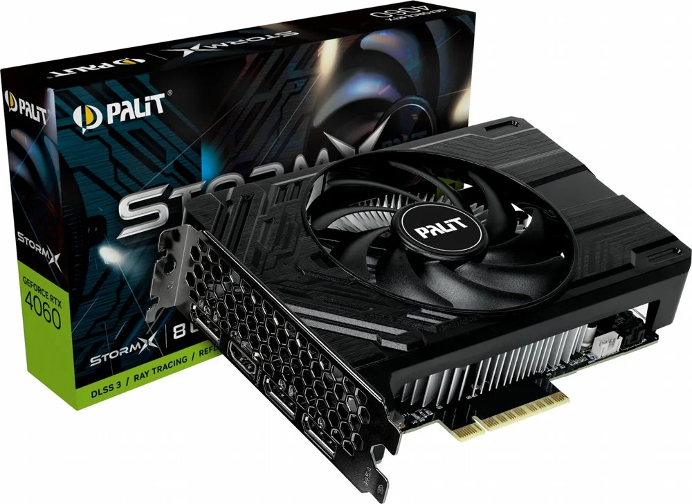 Palit GeForce RTX StormX RTX 4060 | 8 GB GDDR6 VRAM | Grafikkarte | GPU | Nvidia